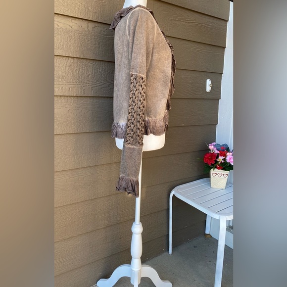 Urman Mango womens boho sweater cardigan ruffle detail, size M - Picture 3 of 7